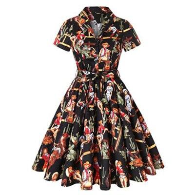 Vintage Plus Size 60s Pinup Musta Mekko