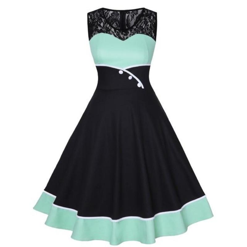 Vintage Plus-Koon Pastellivärinen Pitsimekko