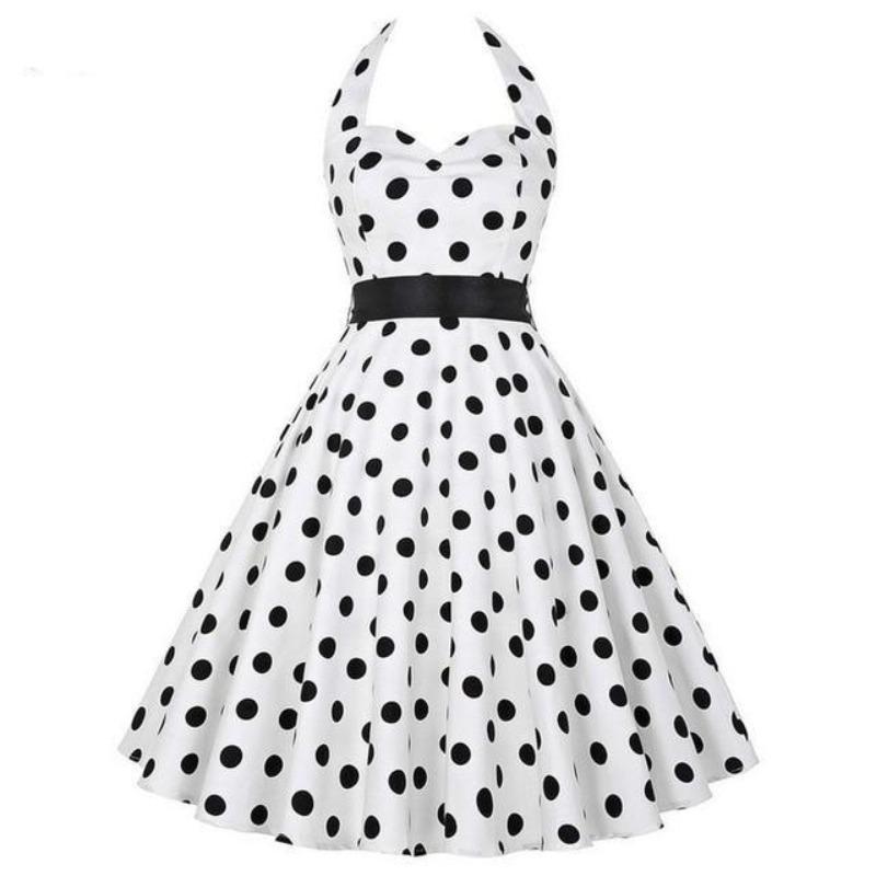 Mustavalkoinen Vintage Mekko