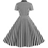 Vintage Retro Mustavalkoinen Mekko
