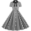 Vintage Retro Mustavalkoinen Mekko