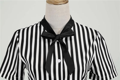 Vintage Retro Mustavalkoinen Mekko