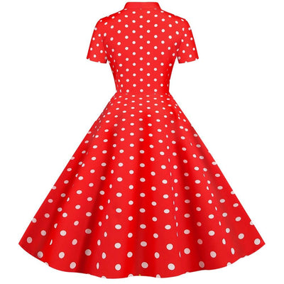 Punainen Vintage Retro Mekko