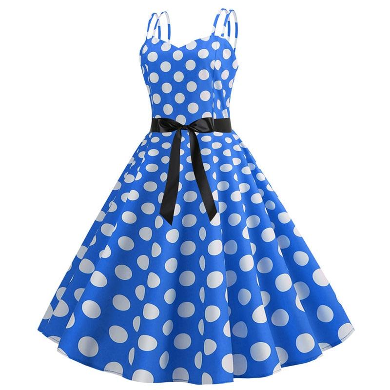 Vintage Rockabilly-Mekko, Sininen Pilkku