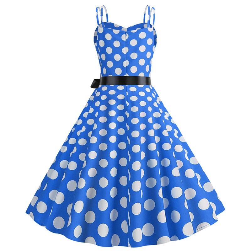 Vintage Rockabilly-Mekko, Sininen Pilkku