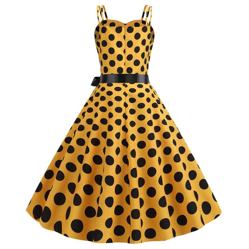 Vintage Rockabilly-Mekko, Keltainen Pilkku