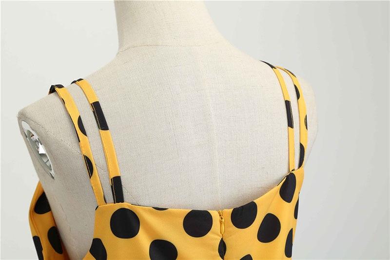 Vintage Rockabilly-Mekko, Keltainen Pilkku