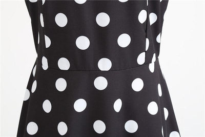 Vintage Rockabilly-Mekko, Musta Valkoinen Pilkku