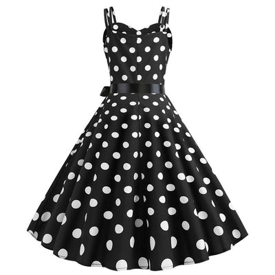 Vintage Rockabilly-Mekko, Musta Valkoinen Pilkku
