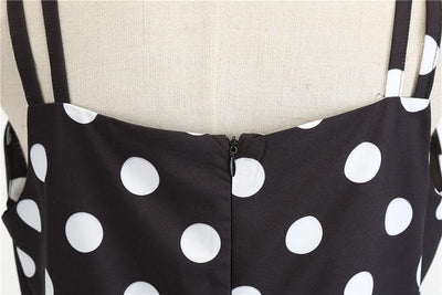 Vintage Rockabilly-Mekko, Musta Valkoinen Pilkku