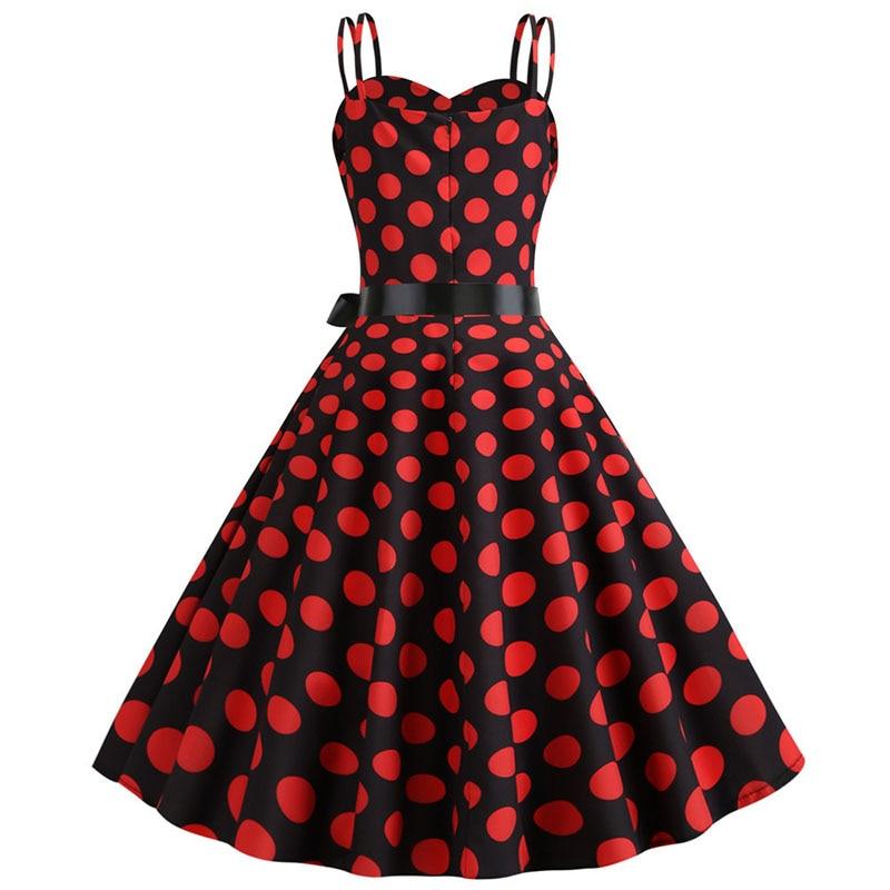 Vintage Rockabilly-Mekko, Musta Punainen Pilkku