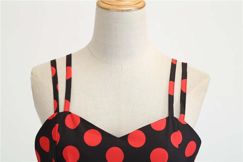 Vintage Rockabilly-Mekko, Musta Punainen Pilkku