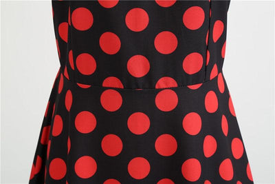 Vintage Rockabilly-Mekko, Musta Punainen Pilkku
