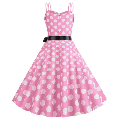 Vintage Rockabilly-Mekko, Vaaleanpunainen Pilkku