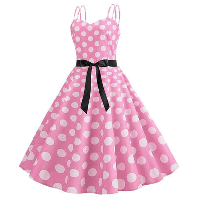 Vintage Rockabilly-Mekko, Vaaleanpunainen Pilkku