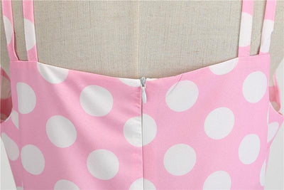 Vintage Rockabilly-Mekko, Vaaleanpunainen Pilkku