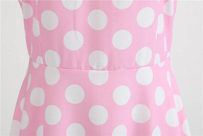 Vintage Rockabilly-Mekko, Vaaleanpunainen Pilkku