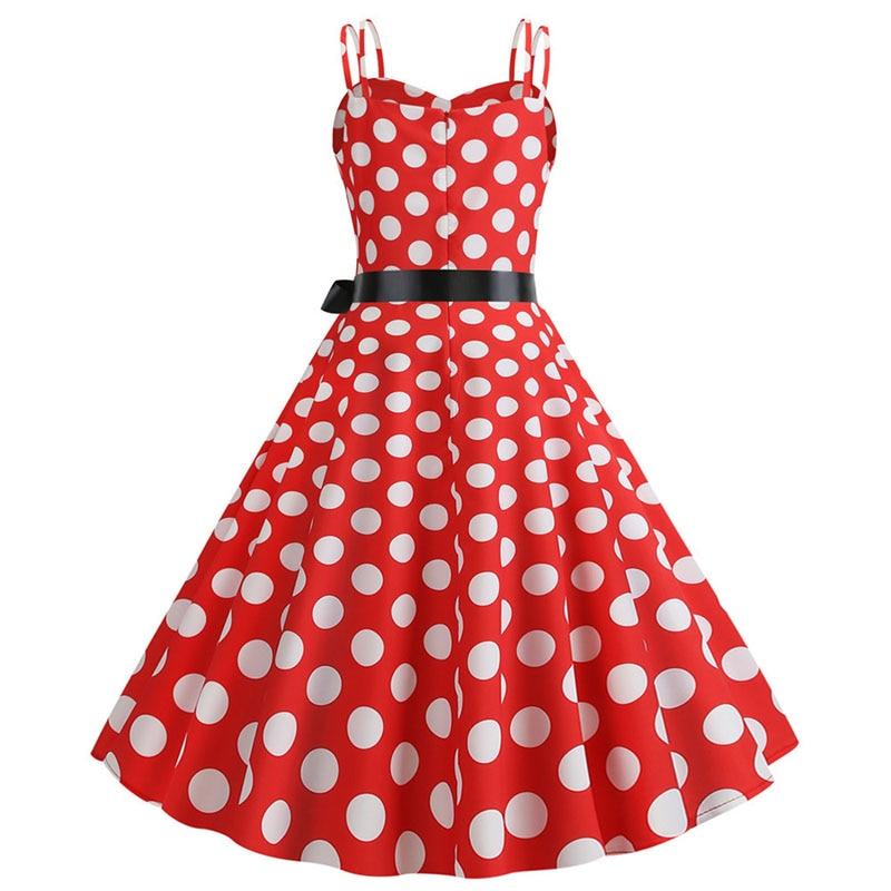 Vintage Rockabilly-Mekko, Punainen Valkoinen Pilkku