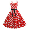 Vintage Rockabilly-Mekko, Punainen Valkoinen Pilkku