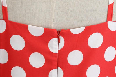 Vintage Rockabilly-Mekko, Punainen Valkoinen Pilkku