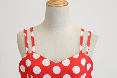 Vintage Rockabilly-Mekko, Punainen Valkoinen Pilkku