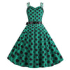 Vintage Rockabilly-Mekko Pilkunvihreä