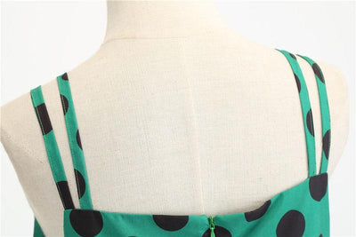 Vintage Rockabilly-Mekko Pilkunvihreä