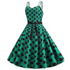 Vintage Rockabilly-Mekko Pilkunvihreä