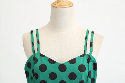 Vintage Rockabilly-Mekko Pilkunvihreä