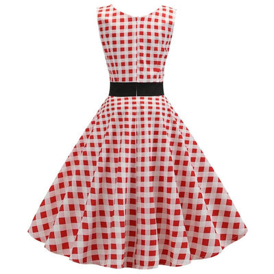 Vintage Punainen Ja Valkoinen Mekko