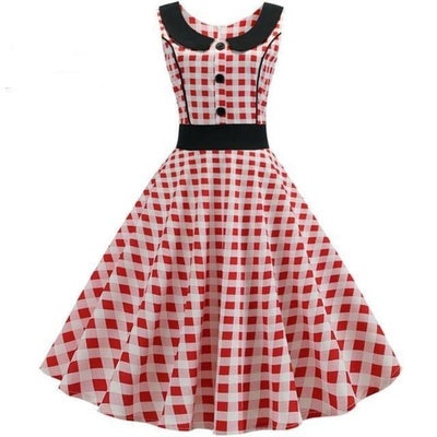 Vintage Punainen Ja Valkoinen Mekko