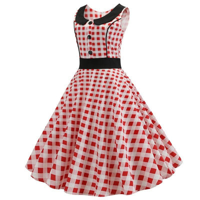 Vintage Punainen Ja Valkoinen Mekko
