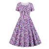 Vintage 50-Luvun Violetti Mekko