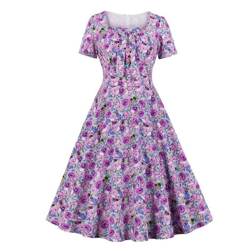 Vintage 50-Luvun Violetti Mekko