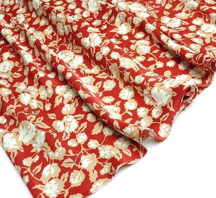 Vintage 40-Luvun Kukkainen Mekko Punainen