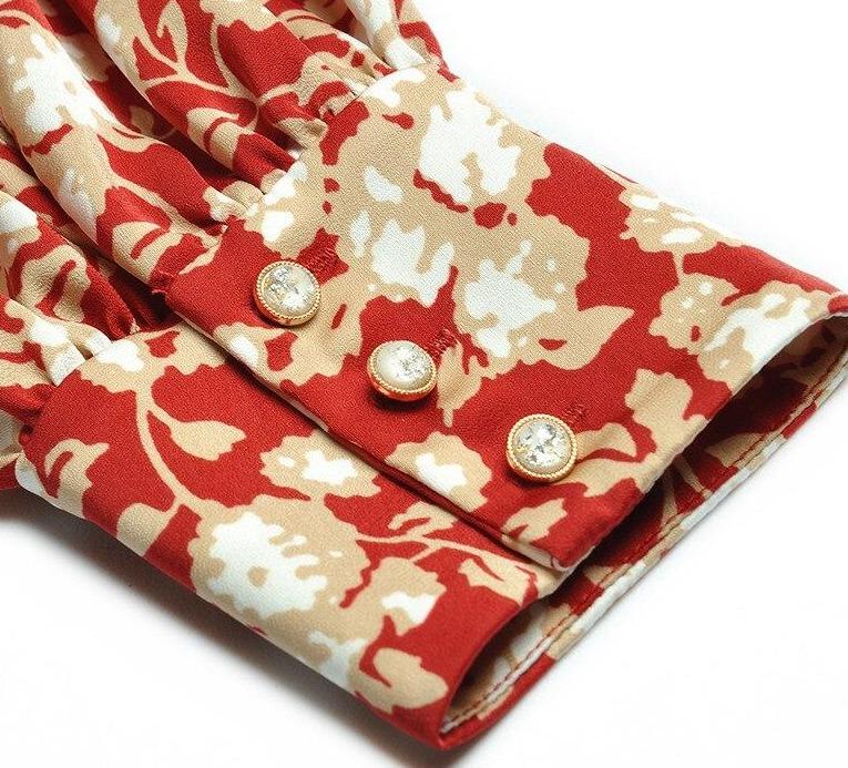 Vintage 40-Luvun Kukkainen Mekko Punainen