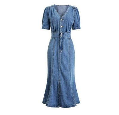 Vintage 40s Out-Fit Mekko Sininen