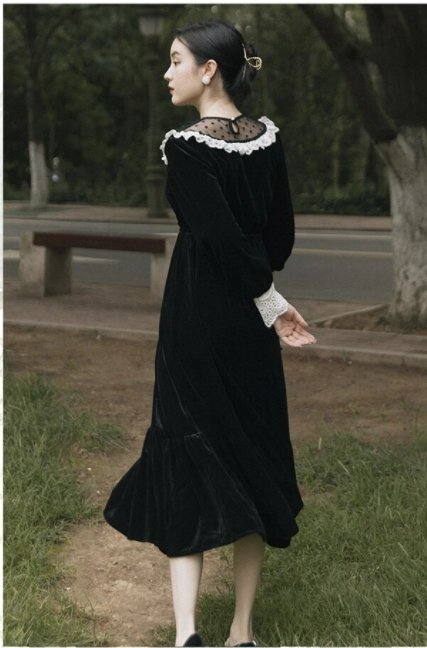 Vintage 40s Out-Fit Mekko Musta